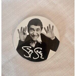 1965 Vintage Soupy Sales Promotional Button Pinback Pin 3 Inches Very Good